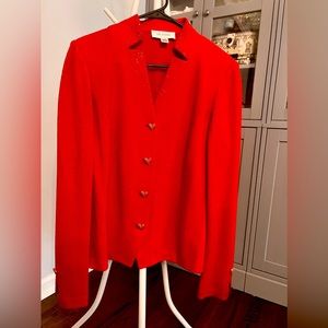 St. John Evening Red Knit Jacket